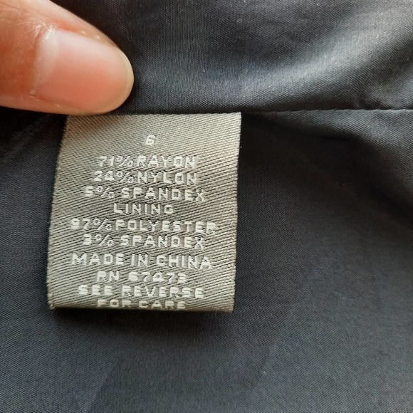 Taylor Statement Collar Black & Cream Dress Women's Size 6 - Picture 7 of 9